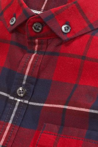 Red Long Sleeve Check Shirt (3-16yrs)
